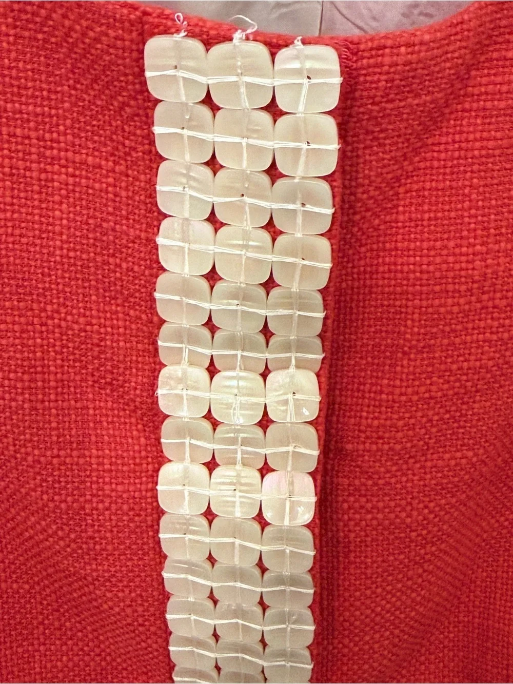 Coldwater Creek Orange Cropped Jacket with Mother of Pearl Decorative Trim